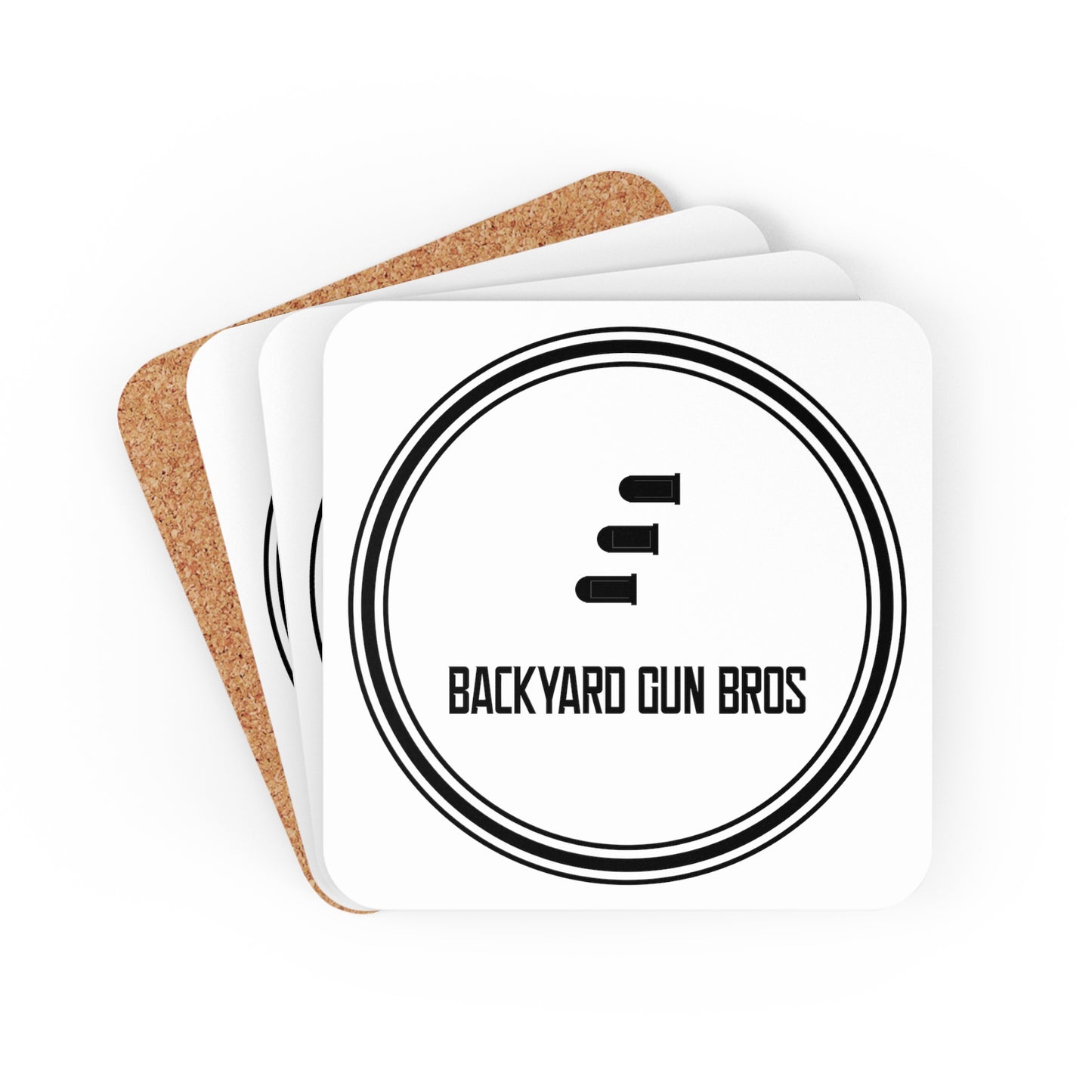 Corkwood Coaster Set | YouTube Logo Black!