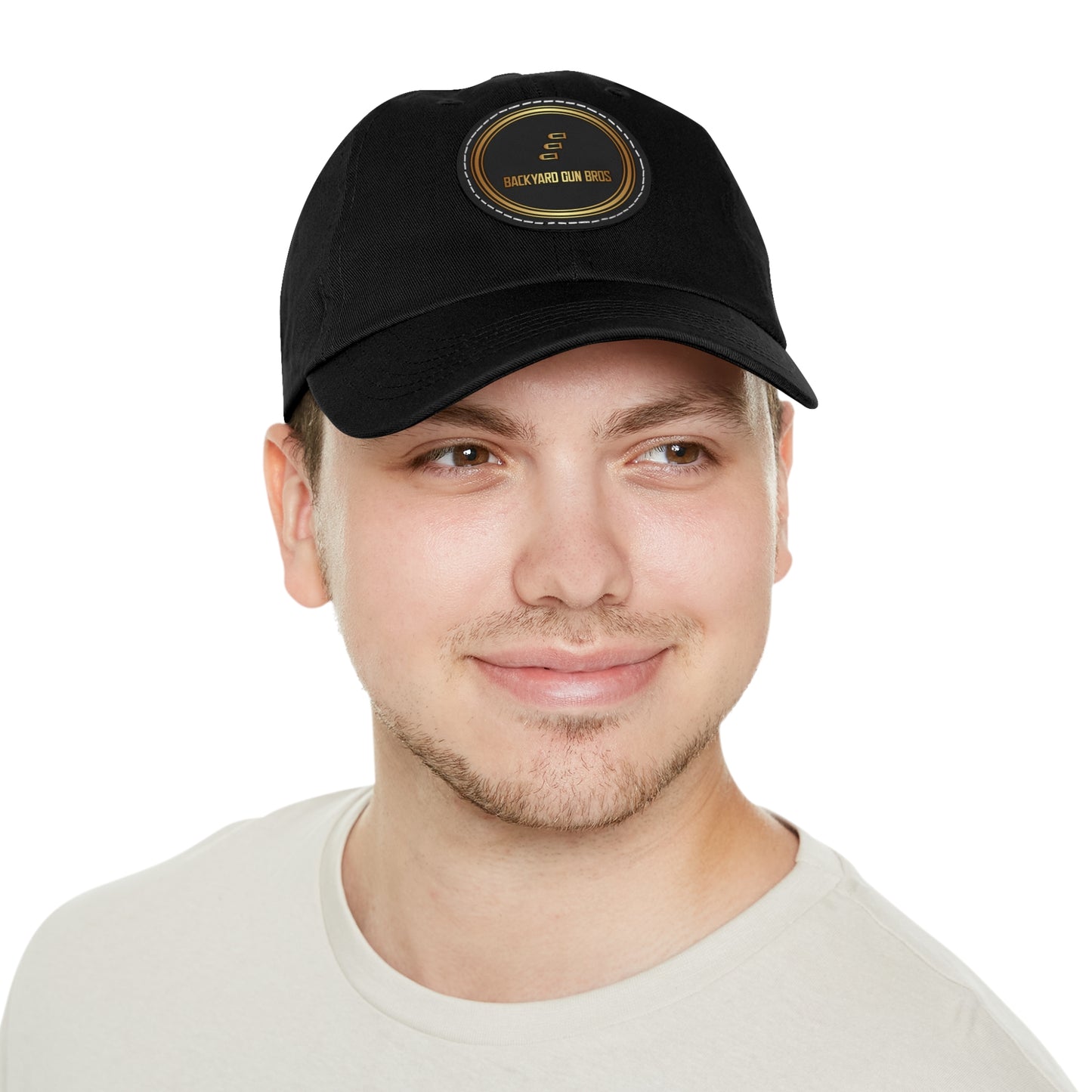 Dad Hat with Leather Patch (Round) | YouTube Logo