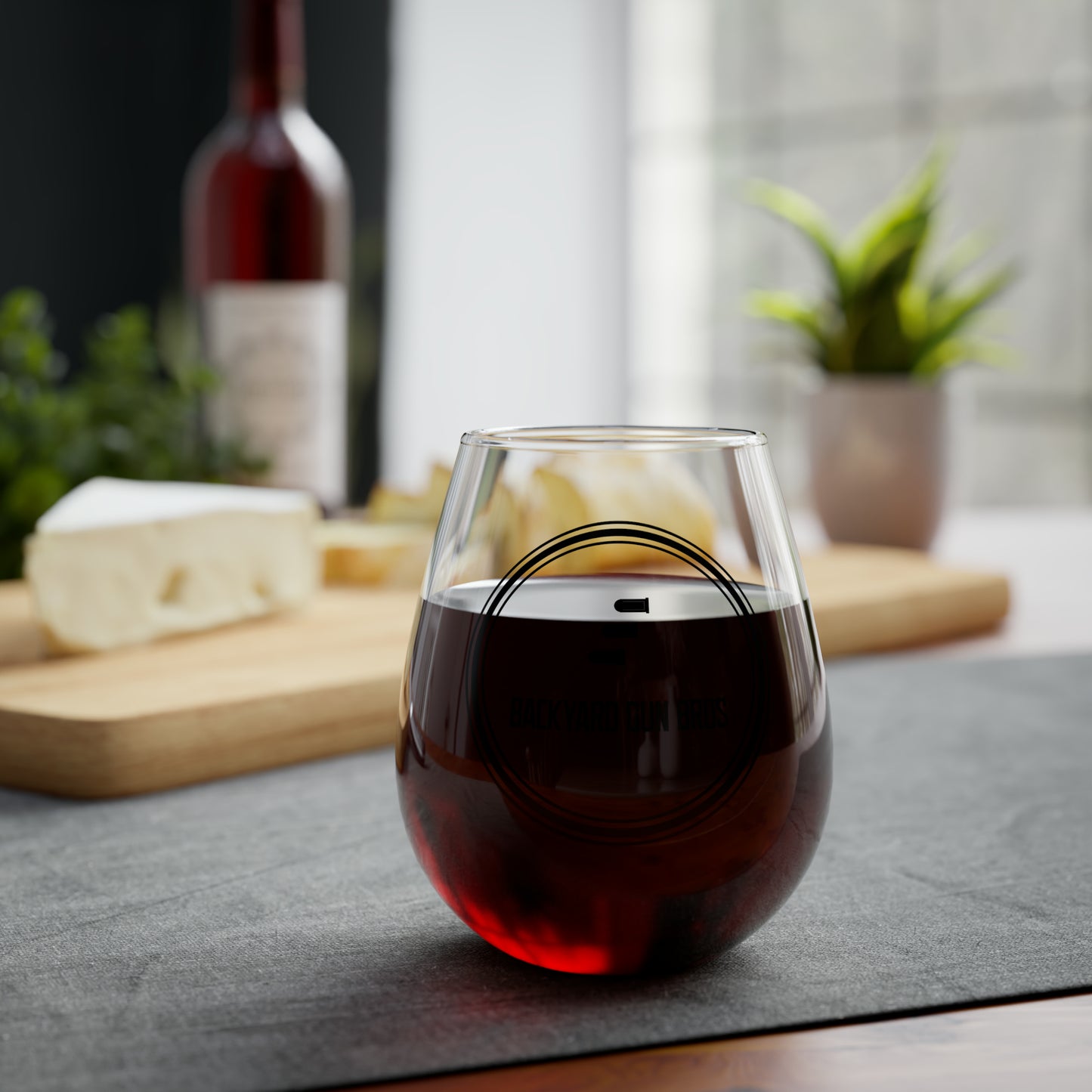 11.75oz Stemless Wine Glass | YouTube Black Logo!