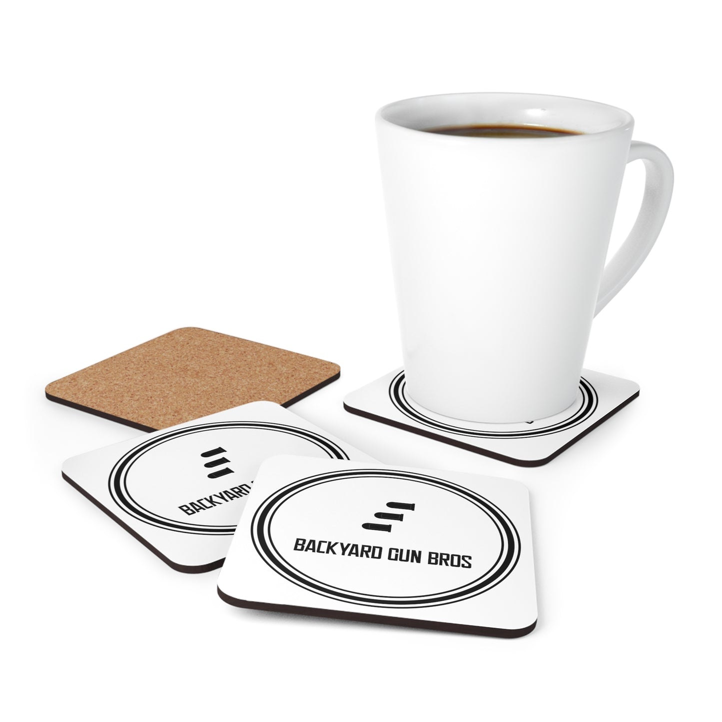 Corkwood Coaster Set | YouTube Logo Black!