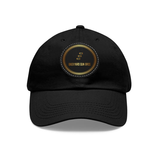 Dad Hat with Leather Patch (Round) | YouTube Logo